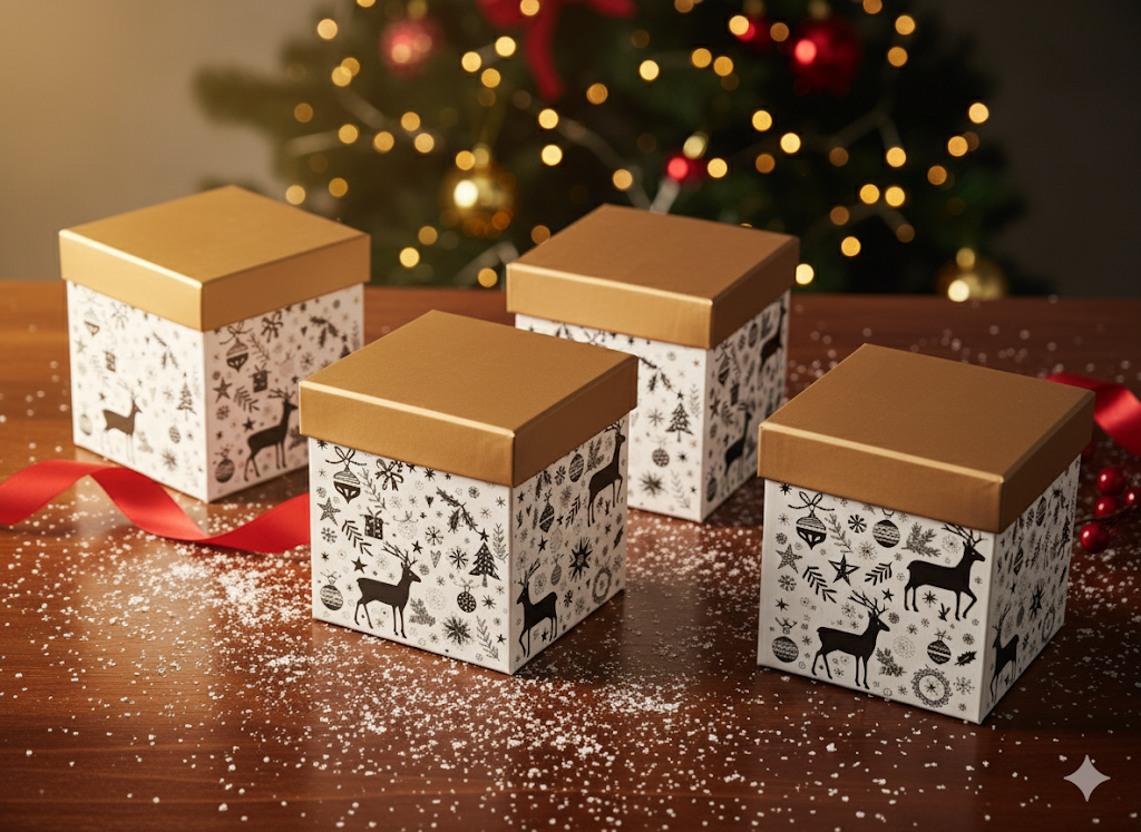 Stewo 4x Geschenkbox Set, 11x11x12 cm